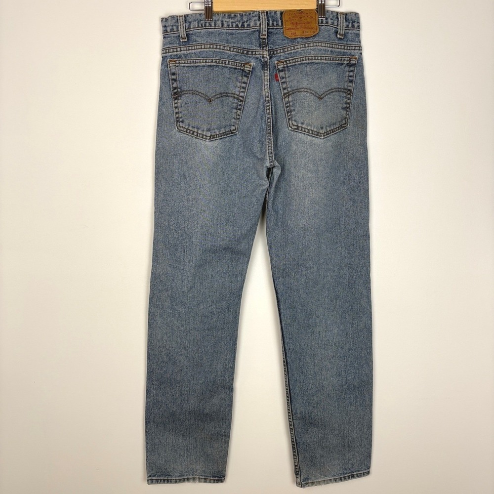 Vintage Levis Men Red Tab 505 Jeans 38X34 Blue Light Wash High Rise Straight Leg - Picture 2 of 16
